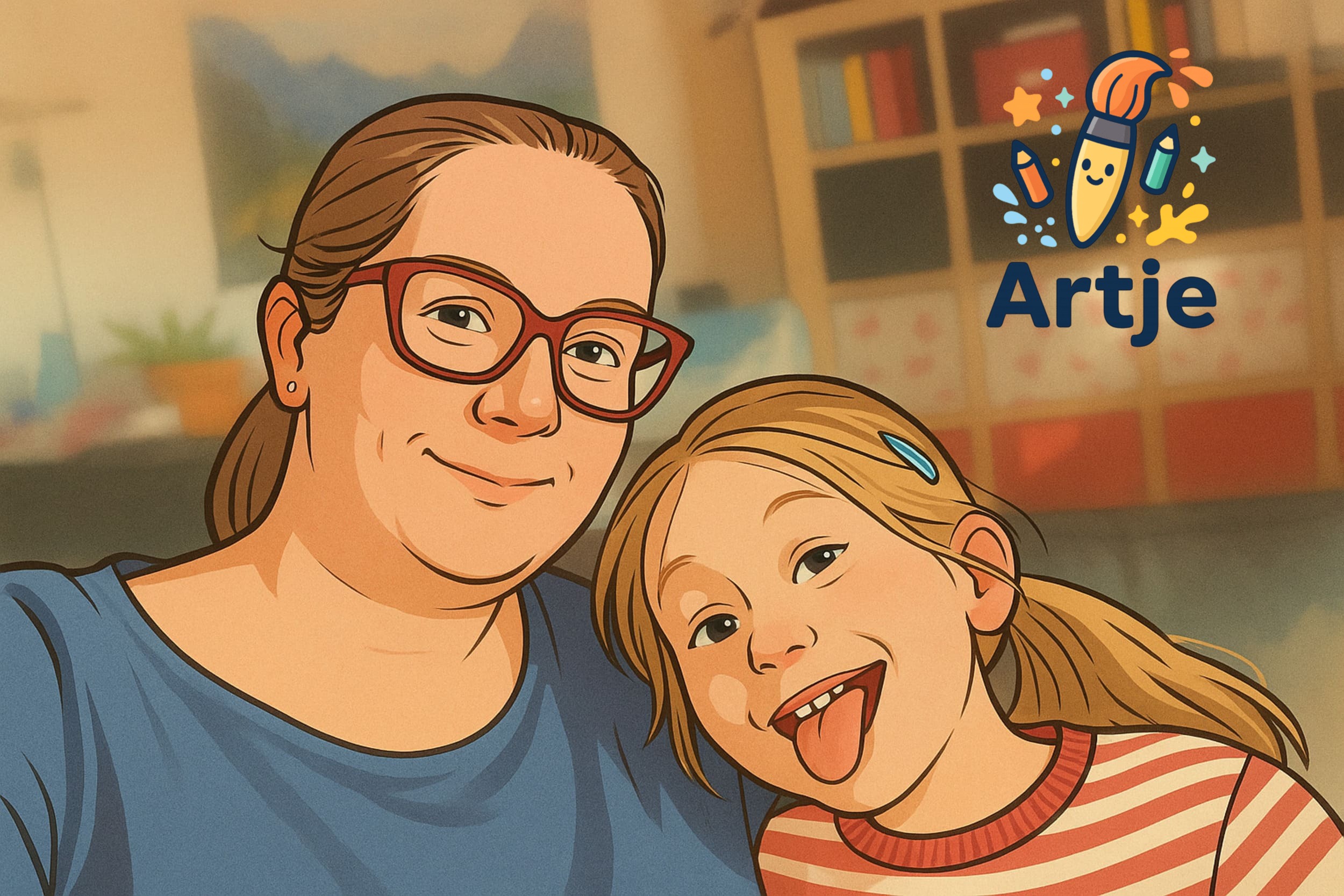 Wir sind Artje (Artje selfie comic mit Logo)