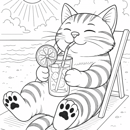 Entspannter Strandkater