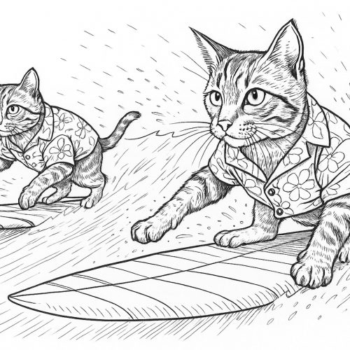 Surferkatzen in Aktion – tierischer Wellenritt