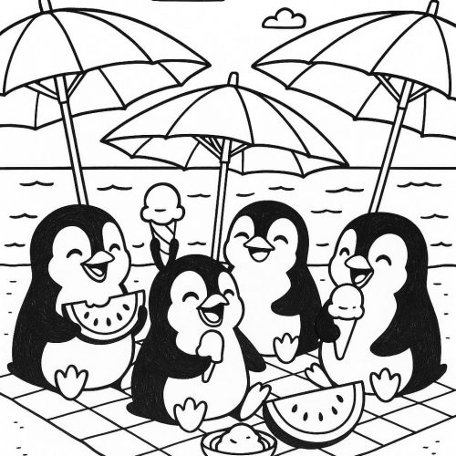 Pinguine am Strand
