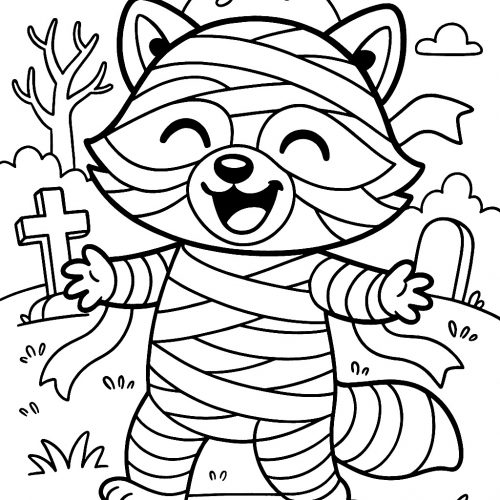 Lustiger Mumien-Waschbär