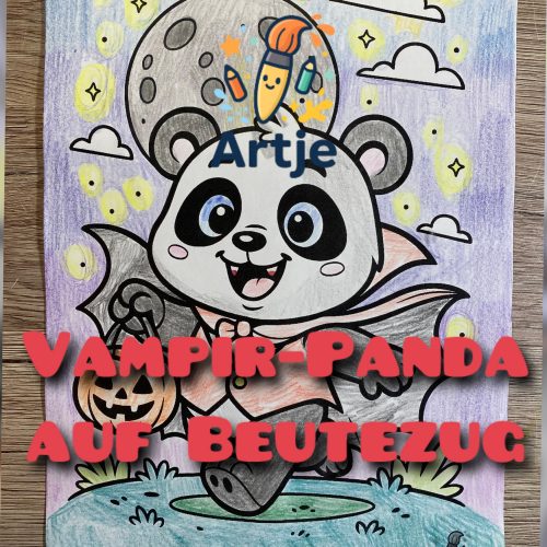 Video: Vampir-Panda mit Buntstift ausmalen